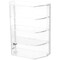 Plymor Clear Acrylic Locking Display Case with Angled Sides and Sliding Back, 3 Shelves